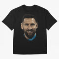 Messi Iconic Smile - Streetwear Style Portrait Premium T-Shirt Feel the Trophy Chase of Match Day Hype around FIFA World Cup 2026, Neymar, Haaland and Cristiano Ronaldo, Brazil, Goal Celebration Energy, Supporter Heritage, Football Icons and