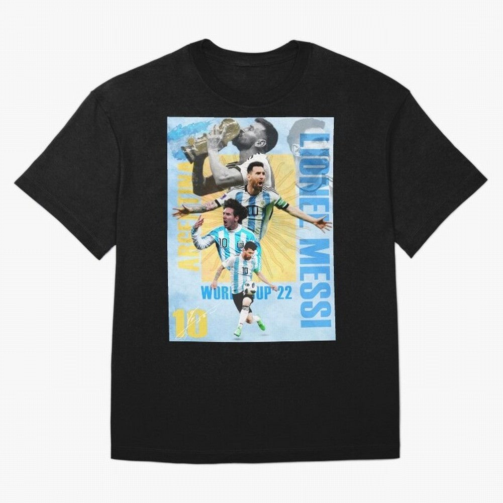 Lionel Messi Argentina World Cup Victory Poster - 2022 Soccer Champion Wall Art Premium T-Shirt Carry the Dream of FIFA World Cup 2026 USA Canada Mexico for Fans of Messi, Neymar and Mbappe and Netherlands, Bringing Football History, Final Match