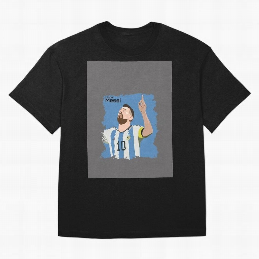 Lionel Messi Triumphant Argentina Portrait Graphic T-Shirt Back Your Heroes with the FIFA World Cup 2026 Group Stage Journey through Messi, CR7 and Mbappe Highlights, England, France and Netherlands Pride, Global Supporter Spirit, Legendary Goals,