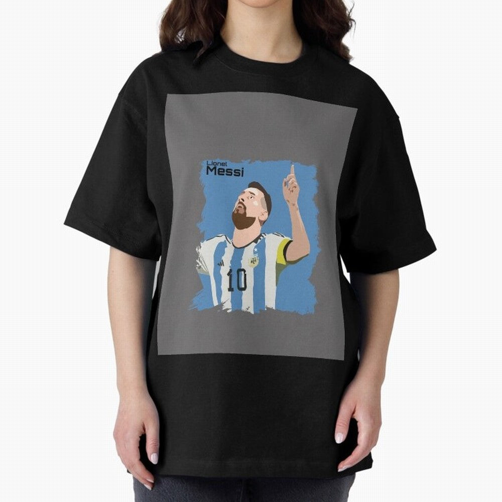 Lionel Messi Triumphant Argentina Portrait Graphic T-Shirt Back Your Heroes with the FIFA World Cup 2026 Group Stage Journey through Messi, CR7 and Mbappe Highlights, England, France and Netherlands Pride, Global Supporter Spirit, Legendary Goals,