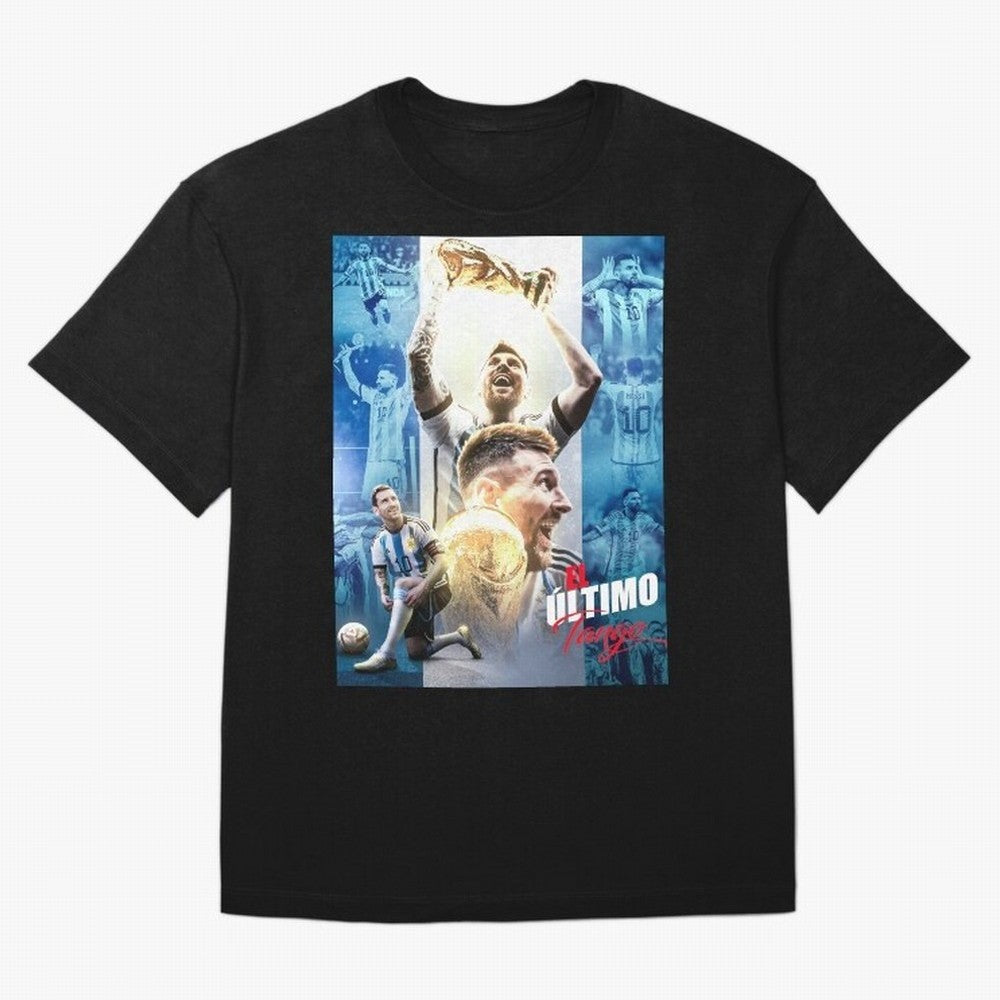 El Ultimo Tango Premium T-Shirt Stand with FIFA World Cup 2026 USA Canada Mexico Spirit, Highlighting Argentina, Neymar, Vintage Soccer Flavor, Modern Football Stars, National Flags and Final Night Emotion; Perfect for People Who Love Argentina,