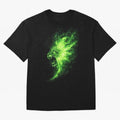 Neon Green Flame Lion ¨C Glowing Fire Roar Beast Graphic | Dark Aesthetic Streetwear Design Graphic T-Shirt Relive Legendary Nights from FIFA World Cup 2026 Group Stage Spirit, Filled with Netherlands, Neymar, Haaland and Cristiano Ronaldo, Match