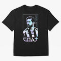 Lionel Messi Holographic Style Portrait art illustration Premium T-Shirt Carry the Colors and Pride of FIFA World Cup 2026 USA Canada Mexico Connected to Mbappe and Neymar, Argentina Energy, Stadium Memories, Football Loyalty, International Chants