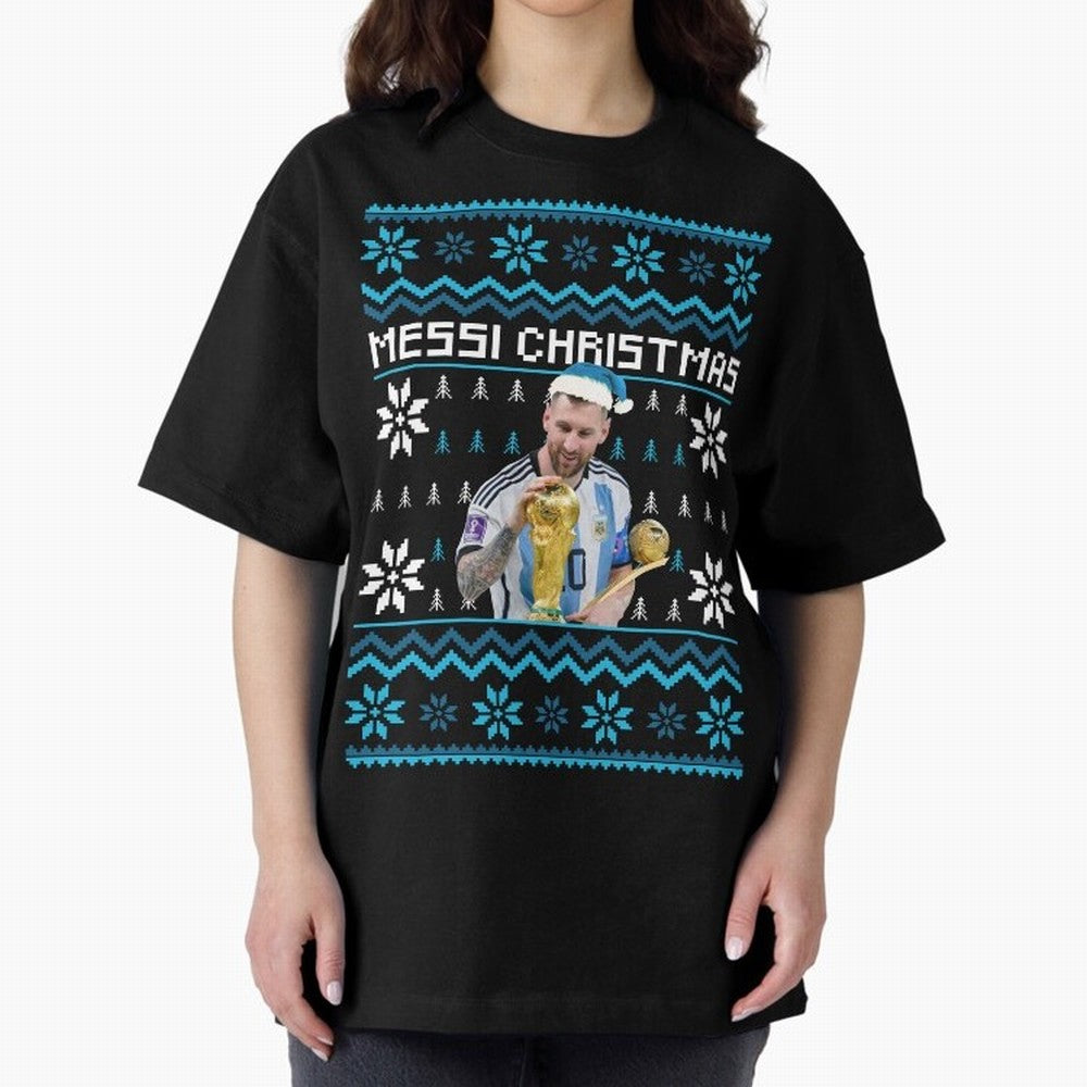 Leo Messi Christmas Ugly Sweater Design Classic T-Shirt Celebrate the Stars of FIFA World Cup 2026 USA Canada Mexico for Fans of CR7 and Messi and Germany, Bringing Worldwide Fan Energy, Dramatic Goals, Stadium Lights and Championship Celebrations;