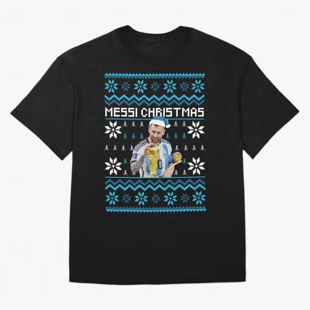 Leo Messi Christmas Ugly Sweater Design Classic T-Shirt Celebrate the Stars of FIFA World Cup 2026 USA Canada Mexico for Fans of CR7 and Messi and Germany, Bringing Worldwide Fan Energy, Dramatic Goals, Stadium Lights and Championship Celebrations;