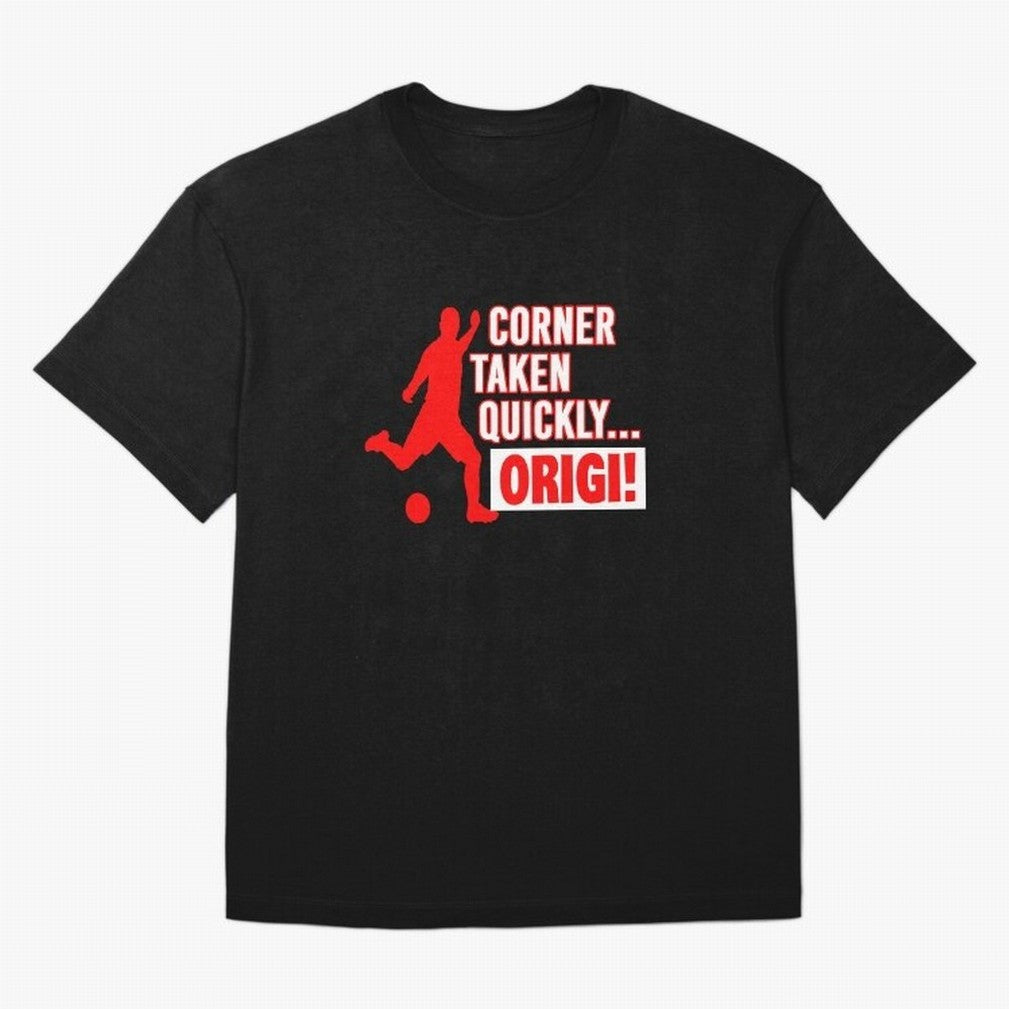 Corner Taken Quickly Origi (Red) Essential T-Shirt Bring Home Match Day Hype around FIFA World Cup 2026 USA Canada Mexico, Messi, Neymar and Mbappe, England, France and Netherlands, Sports Nostalgia, International Competition, Famous Players and