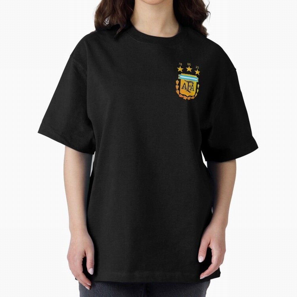 AFA ARGENTINA CHAMPION QATAR 2022 3 STARS Oversized T-Shirt Feel International Energy from the FIFA World Cup 2026 USA Canada Mexico Journey through Cristiano Ronaldo, Haaland and CR7 Highlights, Argentina and Brazil Pride, Match Day Excitement,