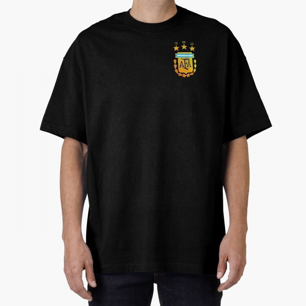 AFA ARGENTINA CHAMPION QATAR 2022 3 STARS Oversized T-Shirt Feel International Energy from the FIFA World Cup 2026 USA Canada Mexico Journey through Cristiano Ronaldo, Haaland and CR7 Highlights, Argentina and Brazil Pride, Match Day Excitement,