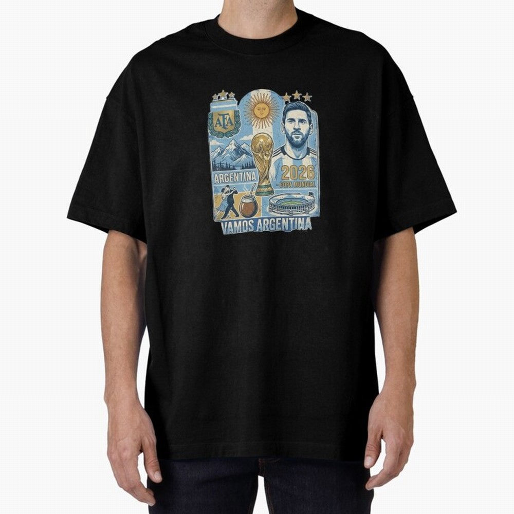 Argentina 2026 ¨C Copa Mundial Spirit Classic T-Shirt Wear the Spirit of the FIFA World Cup 2026 USA Canada Mexico Journey through Cristiano Ronaldo, Haaland and CR7 Highlights, Spain Pride, Retro Football Energy, Iconic Rivalries, Trophy Chase