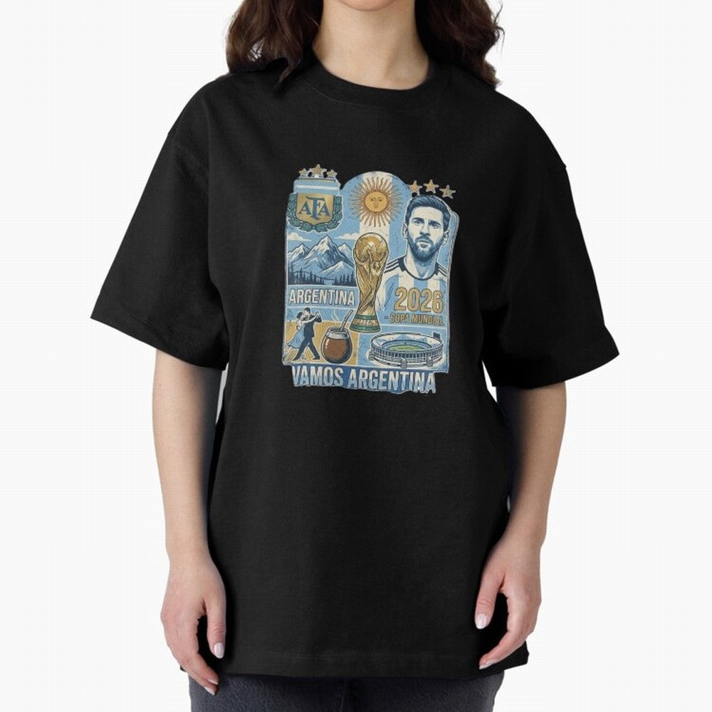 Argentina 2026 ¨C Copa Mundial Spirit Classic T-Shirt Wear the Spirit of the FIFA World Cup 2026 USA Canada Mexico Journey through Cristiano Ronaldo, Haaland and CR7 Highlights, Spain Pride, Retro Football Energy, Iconic Rivalries, Trophy Chase