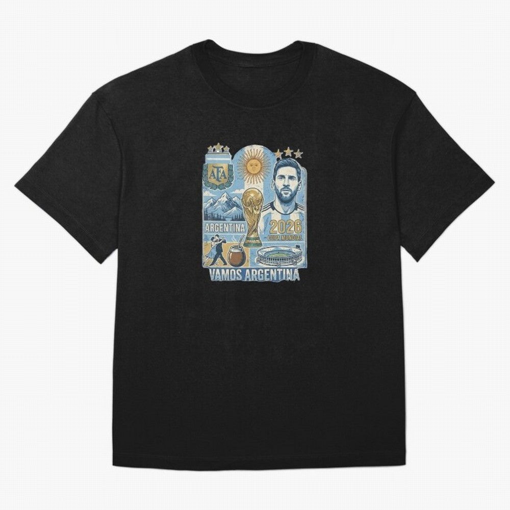Argentina 2026 ¨C Copa Mundial Spirit Classic T-Shirt Wear the Spirit of the FIFA World Cup 2026 USA Canada Mexico Journey through Cristiano Ronaldo, Haaland and CR7 Highlights, Spain Pride, Retro Football Energy, Iconic Rivalries, Trophy Chase