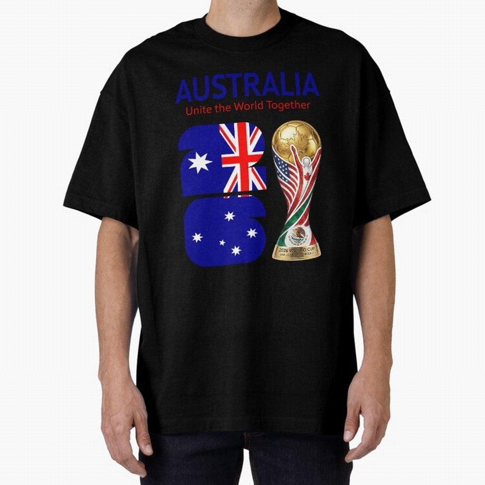 World Cup 2026, AUSTRALIA Classic T-Shirt Bring International Match Energy to Global Football Passion for FIFA World Cup 2026 USA Canada Mexico, Celebrating Messi and Cristiano Ronaldo, Argentina, France and Brazil, Vintage Soccer Flavor, Modern