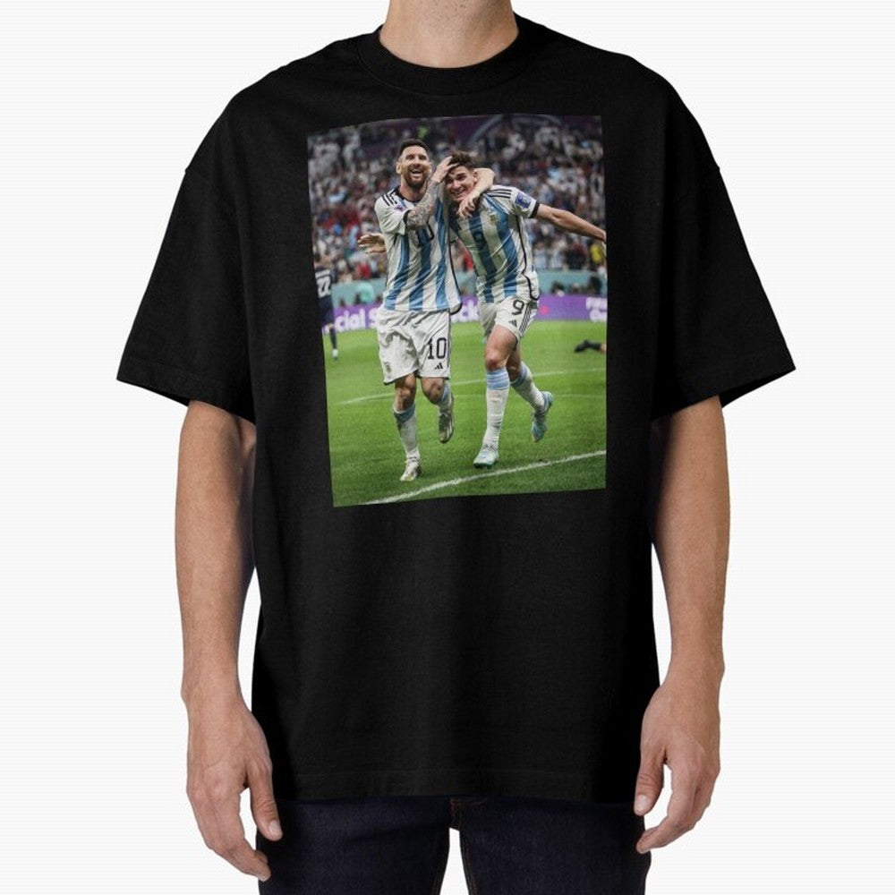 Messi x Alvarez Semifinal Classic T-Shirt Experience FIFA World Cup 2026 USA Canada Mexico with Cristiano Ronaldo, France and Portugal Energy, Sports Nostalgia, International Competition, Famous Players and Unforgettable Victories; Ideal for