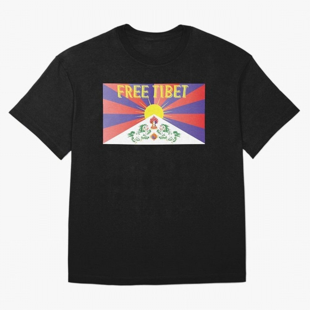 Free Tibet Movement Oversized T-Shirt Represent the Passion of Global Football Passion for FIFA World Cup 2026 USA Canada Mexico, Made for Messi, CR7 and Mbappe, Portugal, Vintage Soccer Flavor, Modern Football Stars, National Flags and Final Night