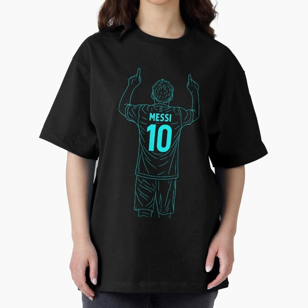 Messi Iconic Celebration Oversized T-Shirt Relive Legendary Nights from the FIFA World Cup 2026 Group Stage Journey through Messi, Neymar and Mbappe Highlights, Brazil, Portugal and Argentina Pride, Goal Celebration Energy, Supporter Heritage,