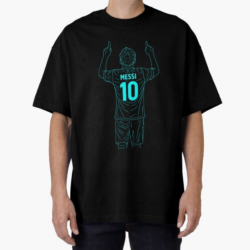 Messi Iconic Celebration Oversized T-Shirt Relive Legendary Nights from the FIFA World Cup 2026 Group Stage Journey through Messi, Neymar and Mbappe Highlights, Brazil, Portugal and Argentina Pride, Goal Celebration Energy, Supporter Heritage,