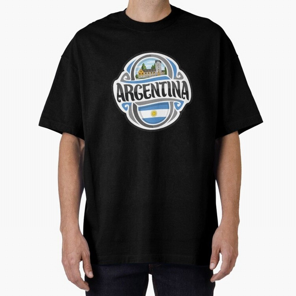 Decorative Argentina Logo Oversized T-Shirt Spotlight FIFA World Cup 2026 Spirit, Capturing Spain and Netherlands, Messi, Neymar and Mbappe, Football History, Final Match Energy, Crowd Noise and Once in a Lifetime Moments; Ideal for Fans Who Follow