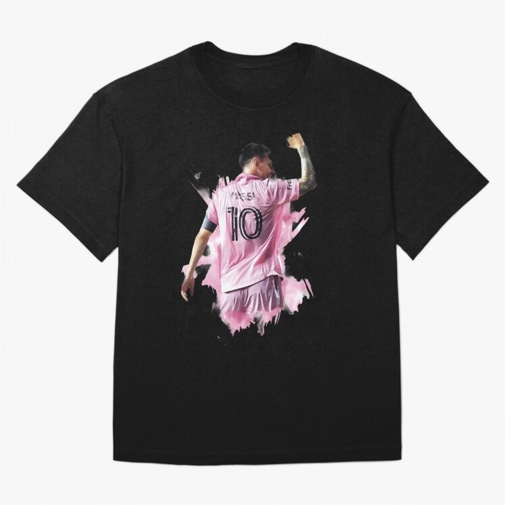 Messi Inter Miami Celebration Art ¨C Football Legend in Pink Jersey Classic T-Shirt Celebrate the Biggest Stage of FIFA World Cup 2026 Inspired by Messi, Argentina, France and Brazil Energy, Worldwide Fan Energy, Dramatic Goals, Stadium Lights and