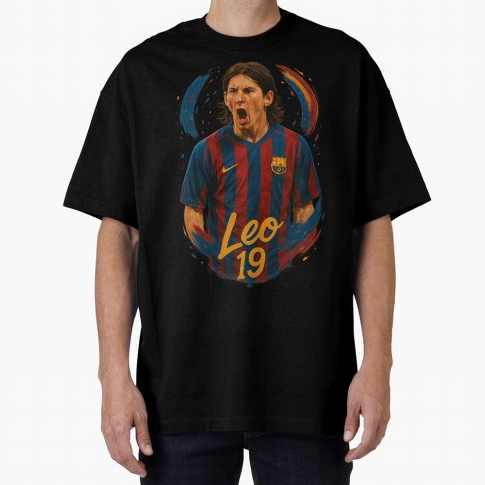 Young Messi Barcelona Art ¨C Rising Legend in Number 19 Tribute	 Classic T-Shirt Celebrate Golden Goal Energy in FIFA World Cup 2026 Capturing Haaland and Mbappe, Brazil Energy, Sports Nostalgia, International Competition, Famous Players and