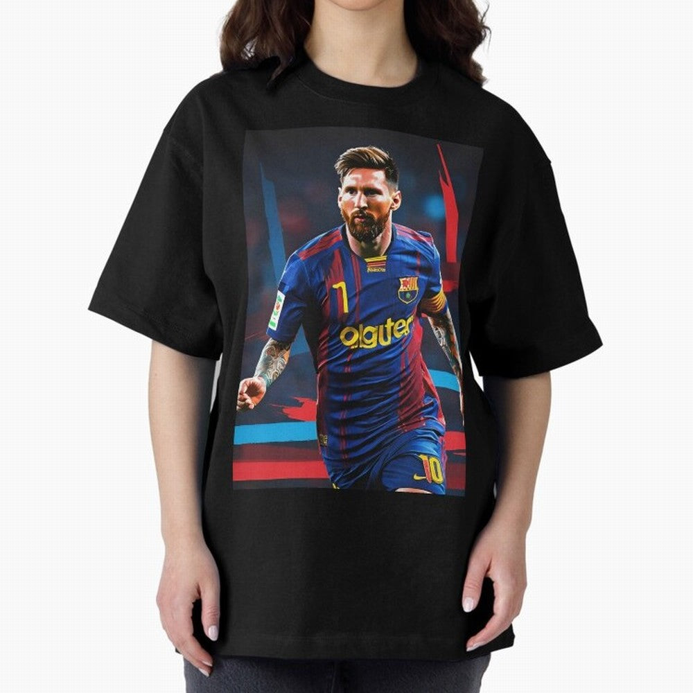 Messi.fcb Oversized T-Shirt Build Global Football Passion for FIFA World Cup 2026 USA Canada Mexico, Inspired by Cristiano Ronaldo, Haaland and CR7, France and Portugal, Fan Favorite Moments, National Team Passion, Big Match Drama and Soccer