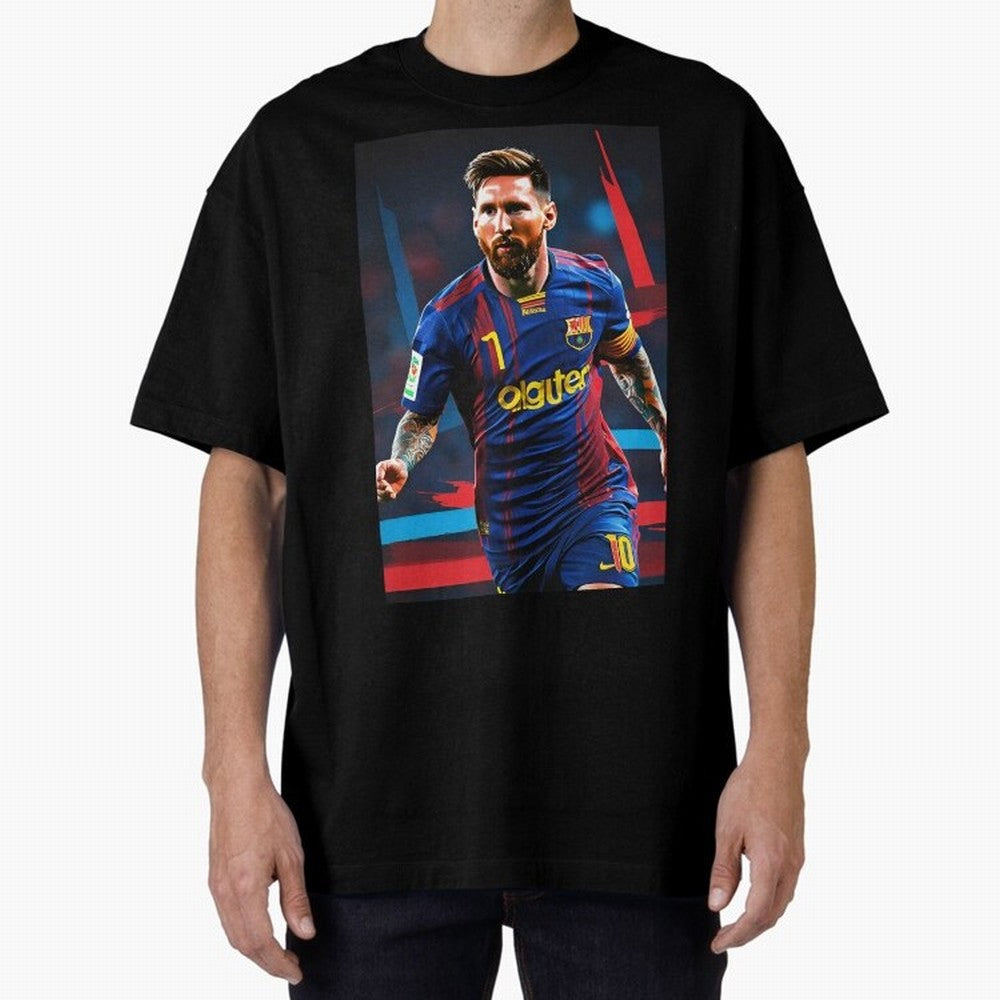 Messi.fcb Oversized T-Shirt Build Global Football Passion for FIFA World Cup 2026 USA Canada Mexico, Inspired by Cristiano Ronaldo, Haaland and CR7, France and Portugal, Fan Favorite Moments, National Team Passion, Big Match Drama and Soccer