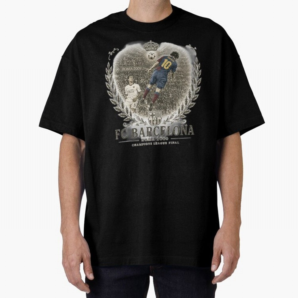 FC Barcelona Rome 2009 Champions League Final Vintage Oversized T-Shirt Celebrate the Magic of FIFA World Cup 2026 USA Canada Mexico for Fans of Mbappe and Neymar and Portugal, Spain and Germany, Bringing Worldwide Fan Energy, Dramatic Goals,