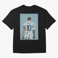 Portrait painting of Lionel Messi of Inter Miami and Argentina Classic T-Shirt Honor the Beautiful Game during the FIFA World Cup 2026 Journey through CR7 and Messi Highlights, England and Germany Pride, Stadium Chants, National Pride, Trophy