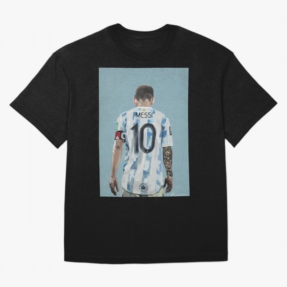 Portrait painting of Lionel Messi of Inter Miami and Argentina Classic T-Shirt Honor the Beautiful Game during the FIFA World Cup 2026 Journey through CR7 and Messi Highlights, England and Germany Pride, Stadium Chants, National Pride, Trophy