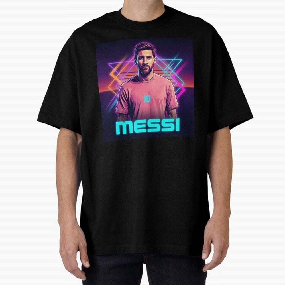 Inter Miami? Football Legend Messi Cyberpunk Retro Futurist Design (Version 5) Classic T-Shirt Show Up for the Glory of FIFA World Cup 2026 Group Stage for Fans of Mbappe and France, Bringing Champion Mindset, Group Stage Buzz, Knockout Tension and