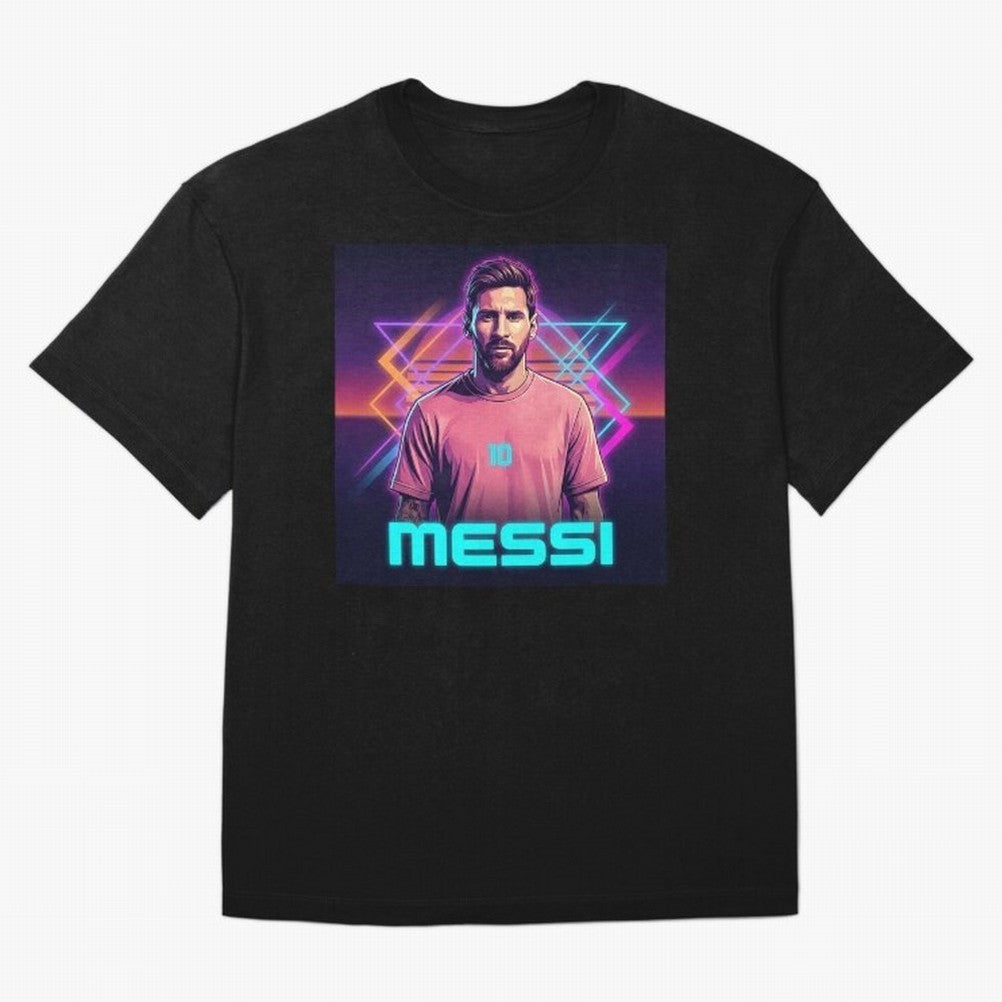 Inter Miami? Football Legend Messi Cyberpunk Retro Futurist Design (Version 5) Classic T-Shirt Show Up for the Glory of FIFA World Cup 2026 Group Stage for Fans of Mbappe and France, Bringing Champion Mindset, Group Stage Buzz, Knockout Tension and