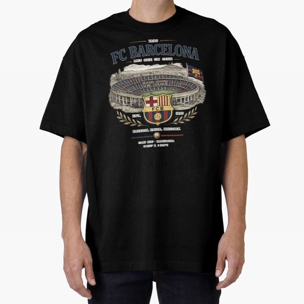 FC Barcelona Vintage Football Streetwear Oversized T-Shirt Celebrate Classic Football Spirit in FIFA World Cup 2026 Group Stage Spirit, Filled with Portugal, Messi, CR7 and Mbappe, Fan Favorite Moments, National Team Passion, Big Match Drama and