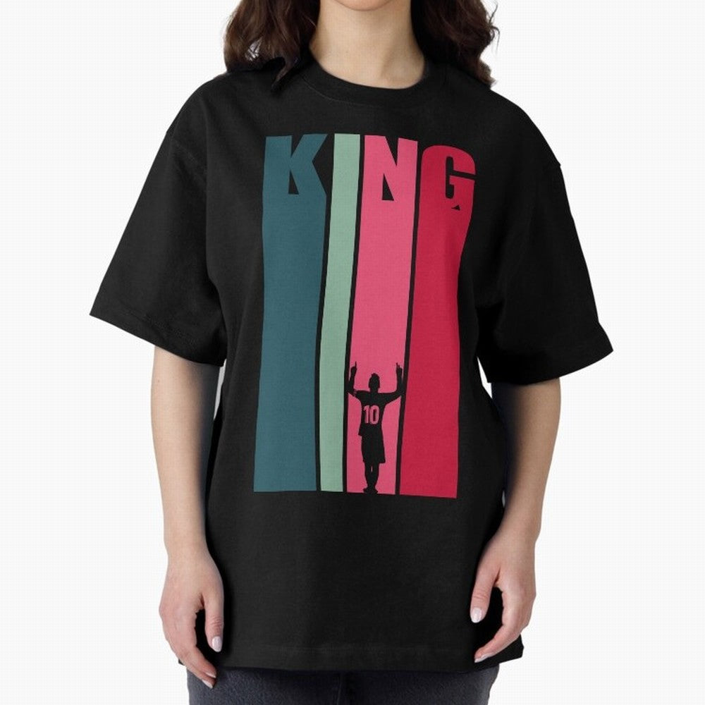 Soccer's King. Oversized T-Shirt Support FIFA World Cup 2026 Group Stage Capturing Cristiano Ronaldo, Haaland and CR7, France and Portugal Energy, Fan Favorite Moments, National Team Passion, Big Match Drama and Soccer History; Great for Watch