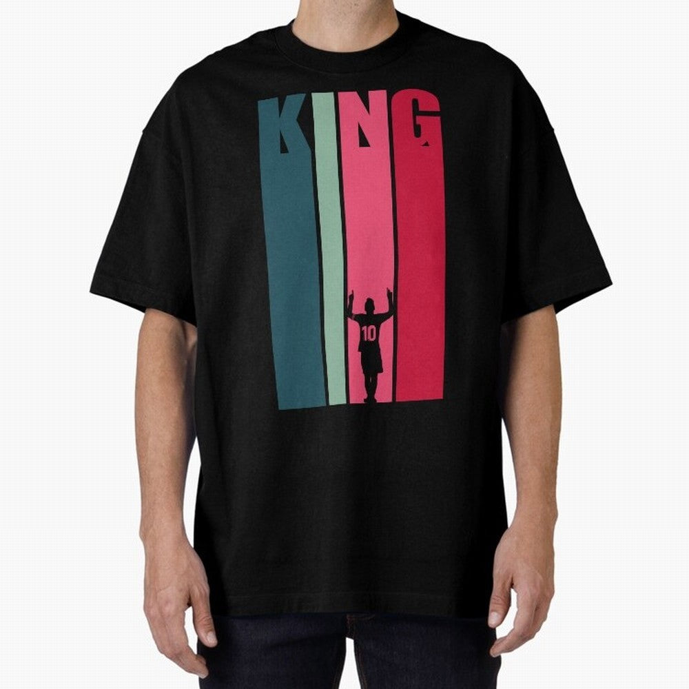 Soccer's King. Oversized T-Shirt Support FIFA World Cup 2026 Group Stage Capturing Cristiano Ronaldo, Haaland and CR7, France and Portugal Energy, Fan Favorite Moments, National Team Passion, Big Match Drama and Soccer History; Great for Watch