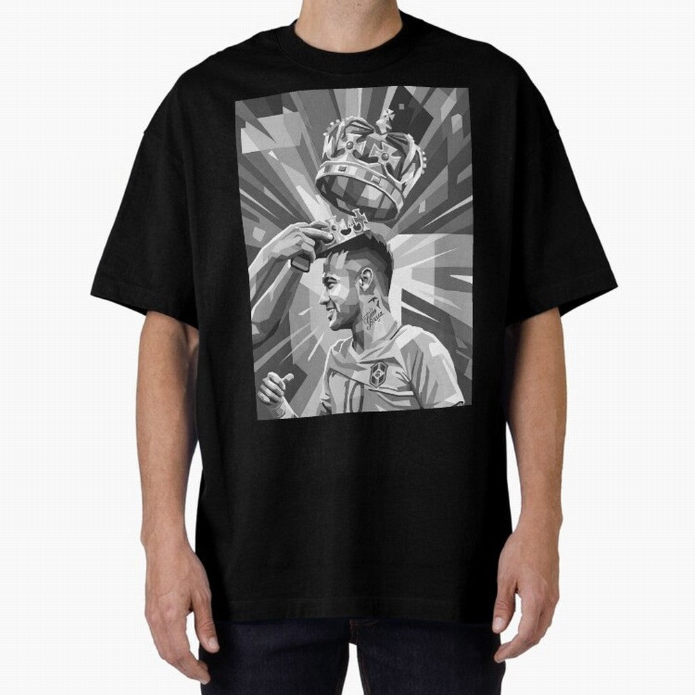 Neymar Grayscale Classic T-Shirt Back the Journey through Match Day Hype around FIFA World Cup 2026 Group Stage, CR7, England, Vintage Soccer Flavor, Modern Football Stars, National Flags and Final Night Emotion; Built for Supporters Chasing Trophy
