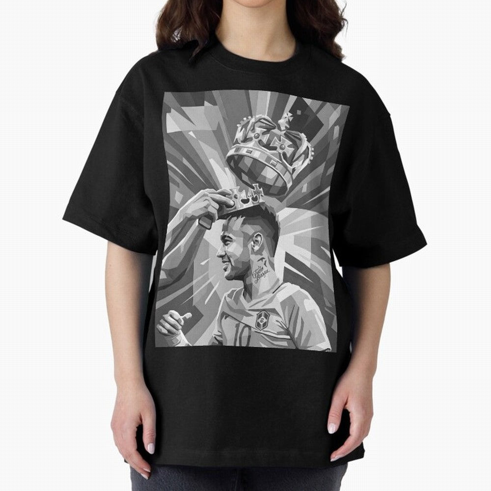 Neymar Grayscale Classic T-Shirt Back the Journey through Match Day Hype around FIFA World Cup 2026 Group Stage, CR7, England, Vintage Soccer Flavor, Modern Football Stars, National Flags and Final Night Emotion; Built for Supporters Chasing Trophy