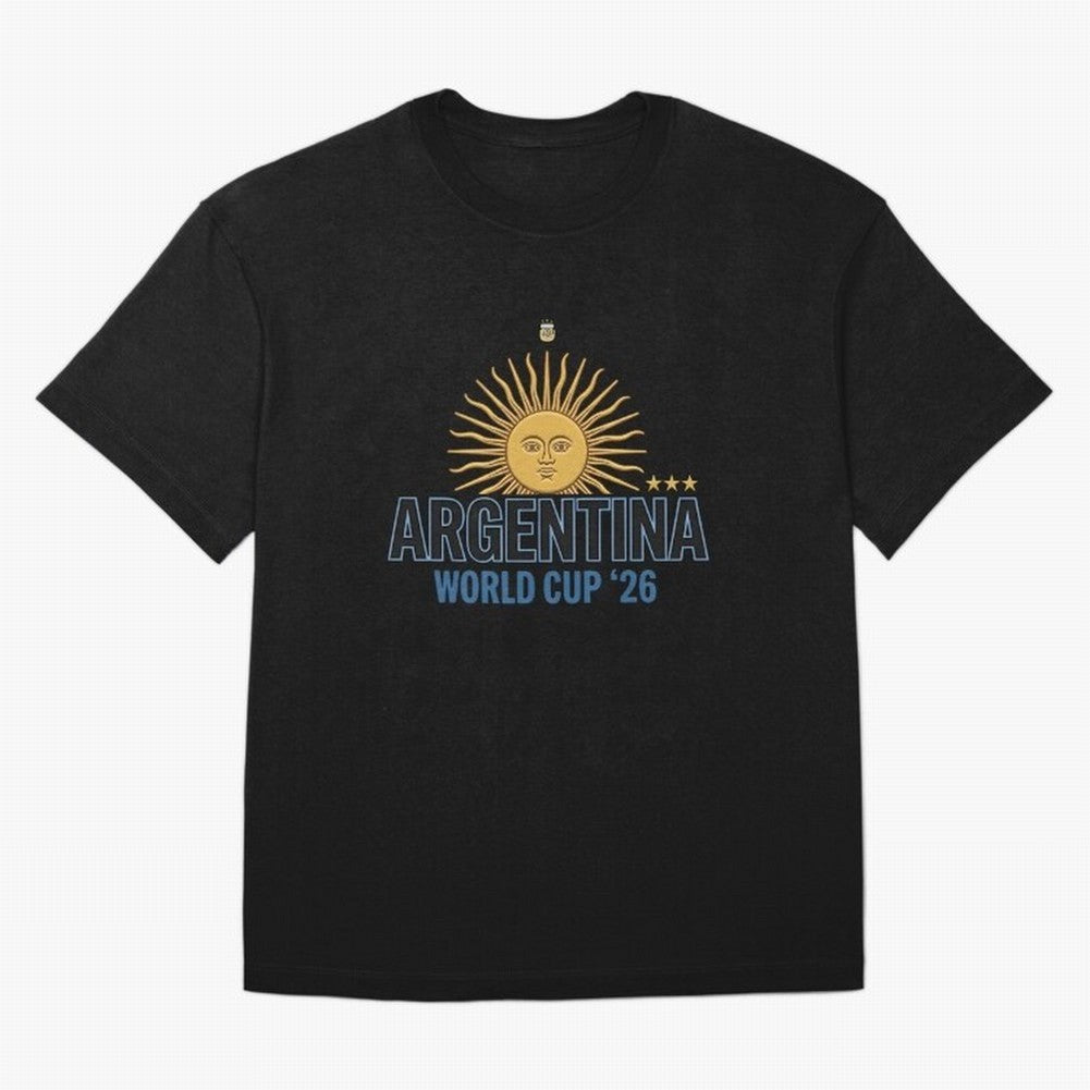 Argentina Football Sun of May - World Cup 2026 Gold Edition Essential T-Shirt Represent Football Lovers during FIFA World Cup 2026 USA Canada Mexico Spirit, Inspired by Argentina, France and Brazil, Neymar, Classic Soccer Heritage, Championship