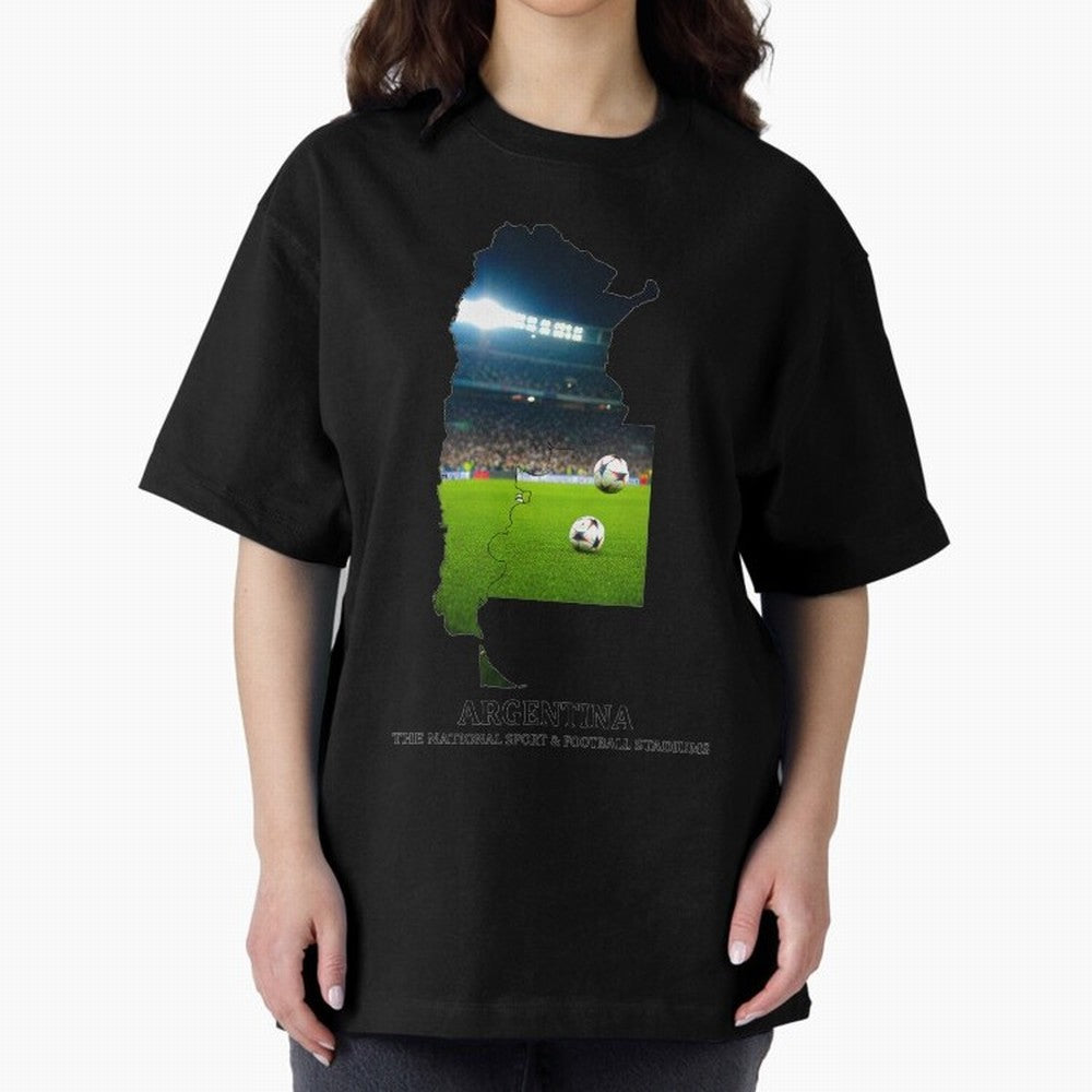 Argentina Map Art - Football Passion & National Stadiums Design Classic T-Shirt Celebrate National Team Dreams in FIFA World Cup 2026 for Fans of Cristiano Ronaldo, Haaland and CR7 and France, Bringing Football History, Final Match Energy, Crowd
