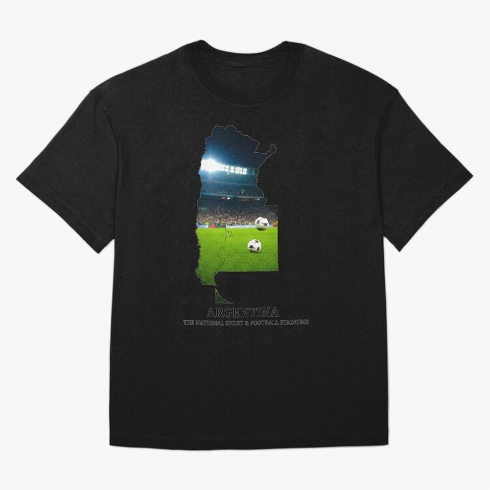 Argentina Map Art - Football Passion & National Stadiums Design Classic T-Shirt Celebrate National Team Dreams in FIFA World Cup 2026 for Fans of Cristiano Ronaldo, Haaland and CR7 and France, Bringing Football History, Final Match Energy, Crowd