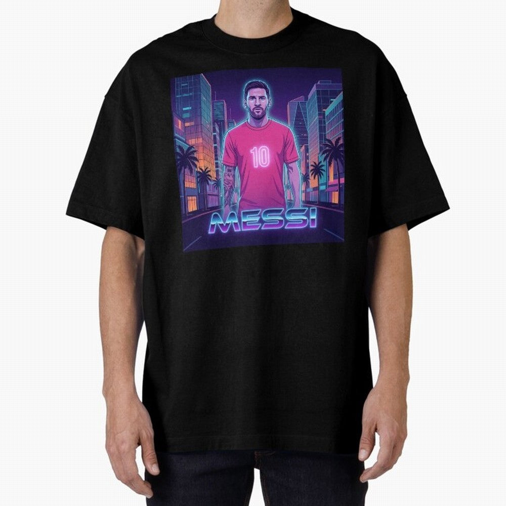 Inter Miami Football Legend Messi Cyberpunk Retro Futurist Design Classic T-Shirt Relive the Noise and Pride of the FIFA World Cup 2026 Group Stage Journey through Cristiano Ronaldo Highlights, Portugal, Spain and Germany Pride, Football Passion,