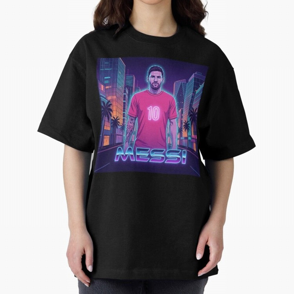 Inter Miami Football Legend Messi Cyberpunk Retro Futurist Design Classic T-Shirt Relive the Noise and Pride of the FIFA World Cup 2026 Group Stage Journey through Cristiano Ronaldo Highlights, Portugal, Spain and Germany Pride, Football Passion,