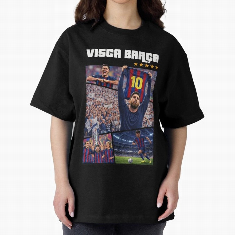 Visca Bar?a Legends Poster | Messi 10 FC Barcelona Art Oversized T-Shirt Stand with FIFA World Cup 2026 USA Canada Mexico for Fans of Messi, Neymar and Mbappe and Portugal, Spain and Germany, Bringing Worldwide Fan Energy, Dramatic Goals, Stadium