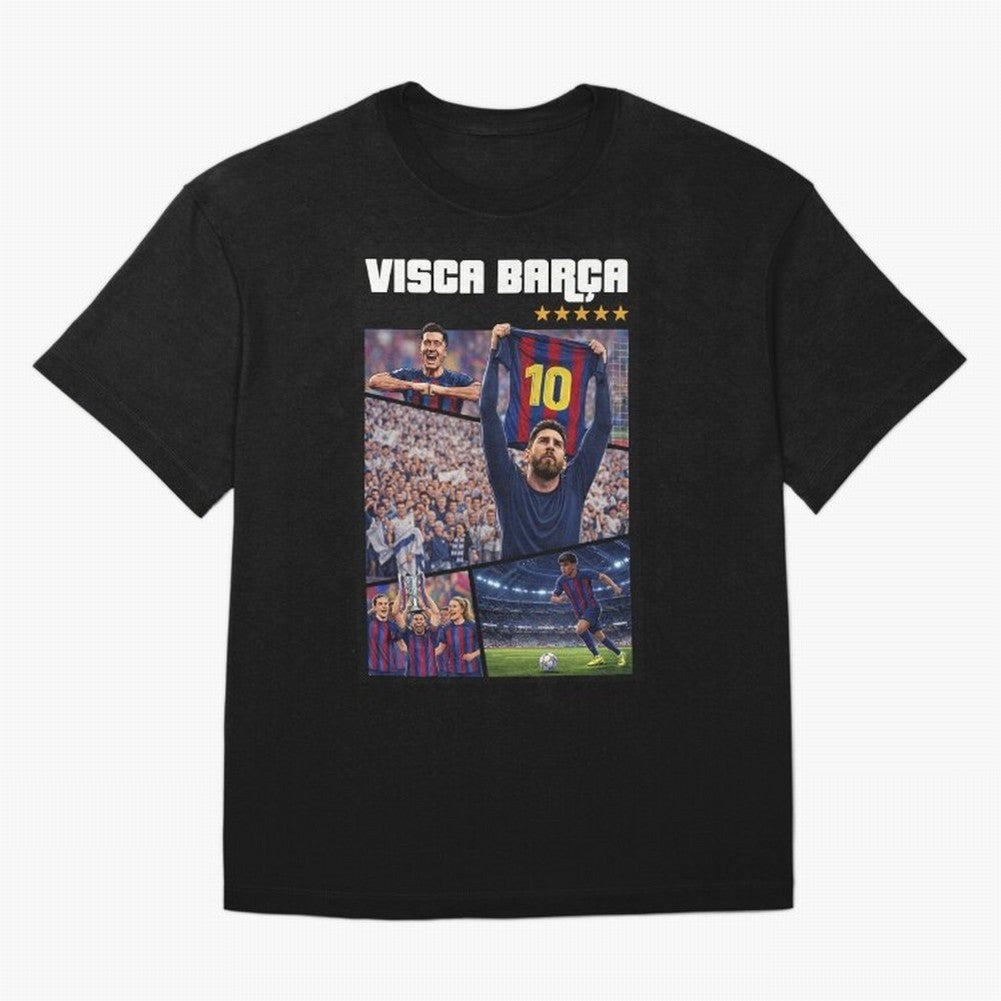 Visca Bar?a Legends Poster | Messi 10 FC Barcelona Art Oversized T-Shirt Stand with FIFA World Cup 2026 USA Canada Mexico for Fans of Messi, Neymar and Mbappe and Portugal, Spain and Germany, Bringing Worldwide Fan Energy, Dramatic Goals, Stadium