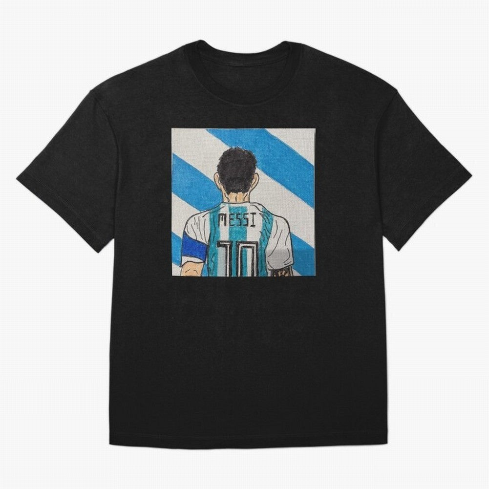 Messi Artwork Oversized T-Shirt Remember Match Day Hype around FIFA World Cup 2026 Group Stage, Mbappe and Neymar, Netherlands, Stadium Memories, Football Loyalty, International Chants and Championship Tradition; Ideal for Football Dads, Football