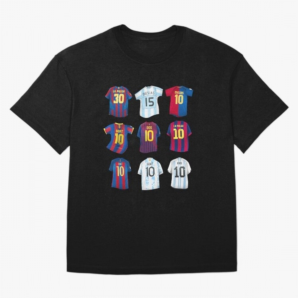 Messi Era Football Jerseys Oversized T-Shirt Experience Global Football Passion for FIFA World Cup 2026, Centered on Neymar, Haaland and Cristiano Ronaldo, Brazil, Portugal and Argentina, Sports Nostalgia, International Competition, Famous Players