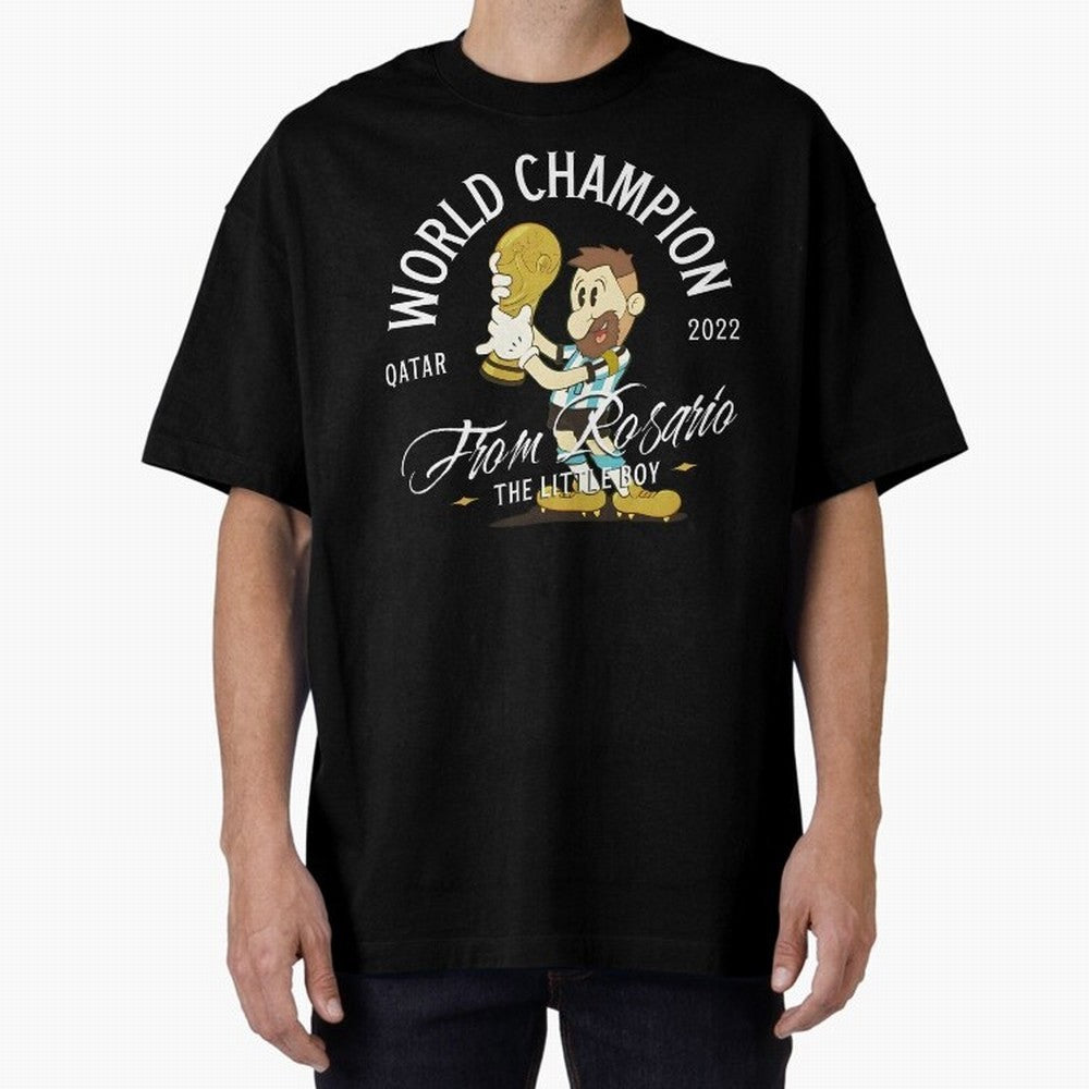 The little boy from Rosario Oversized T-Shirt Celebrate the Stars of FIFA World Cup 2026 USA Canada Mexico Spirit, with Argentina and Brazil, Messi, CR7 and Mbappe, Sports Nostalgia, International Competition, Famous Players and Unforgettable