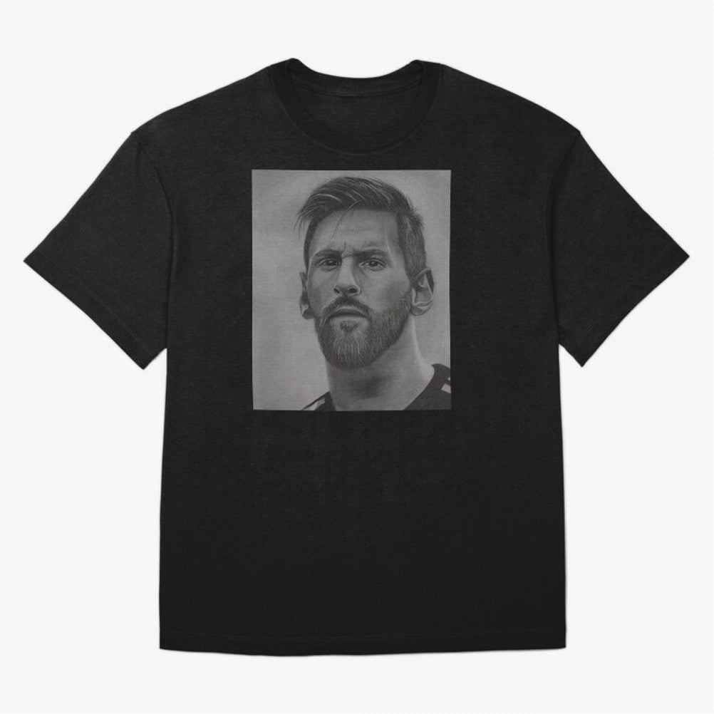Messi Focused Portrait Art Classic T-Shirt Bring Supporter Culture to Match Day Hype around FIFA World Cup 2026 USA Canada Mexico, Haaland and Mbappe, England, Worldwide Fan Energy, Dramatic Goals, Stadium Lights and Championship Celebrations;