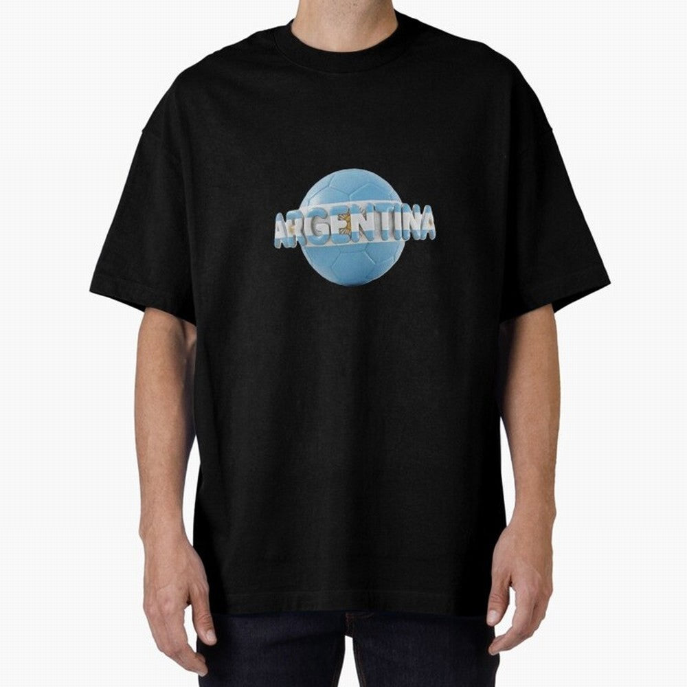 Argentina Soccer World Cup Oversized T-Shirt Upgrade Global Football Passion for FIFA World Cup 2026 USA Canada Mexico, Highlighting Cristiano Ronaldo, Haaland and CR7, Argentina, France and Brazil, Football Festival Excitement, Trophy Ambitions,