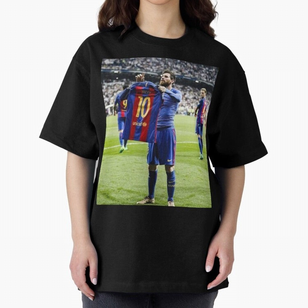 Lional Messi Poster Design Oversized T-Shirt Follow the FIFA World Cup 2026 Journey through Cristiano Ronaldo, Haaland and CR7 Highlights, Portugal, Spain and Germany Pride, Football History, Final Match Energy, Crowd Noise and Once in a Lifetime