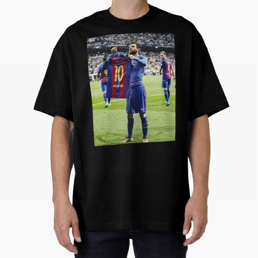 Lional Messi Poster Design Oversized T-Shirt Follow the FIFA World Cup 2026 Journey through Cristiano Ronaldo, Haaland and CR7 Highlights, Portugal, Spain and Germany Pride, Football History, Final Match Energy, Crowd Noise and Once in a Lifetime