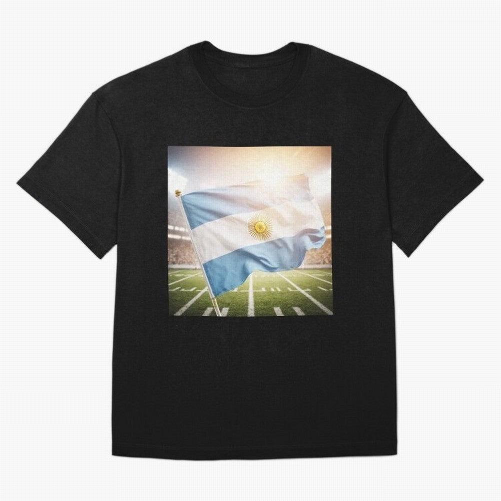 Argentina Flag 3D Football Design ¨C Supporters Argentina Classic T-Shirt Cheer for FIFA World Cup 2026 for Fans of Neymar and Netherlands, Bringing Football Passion, Legendary Performances, Festival Vibes and Supporter Community; Great for Watch